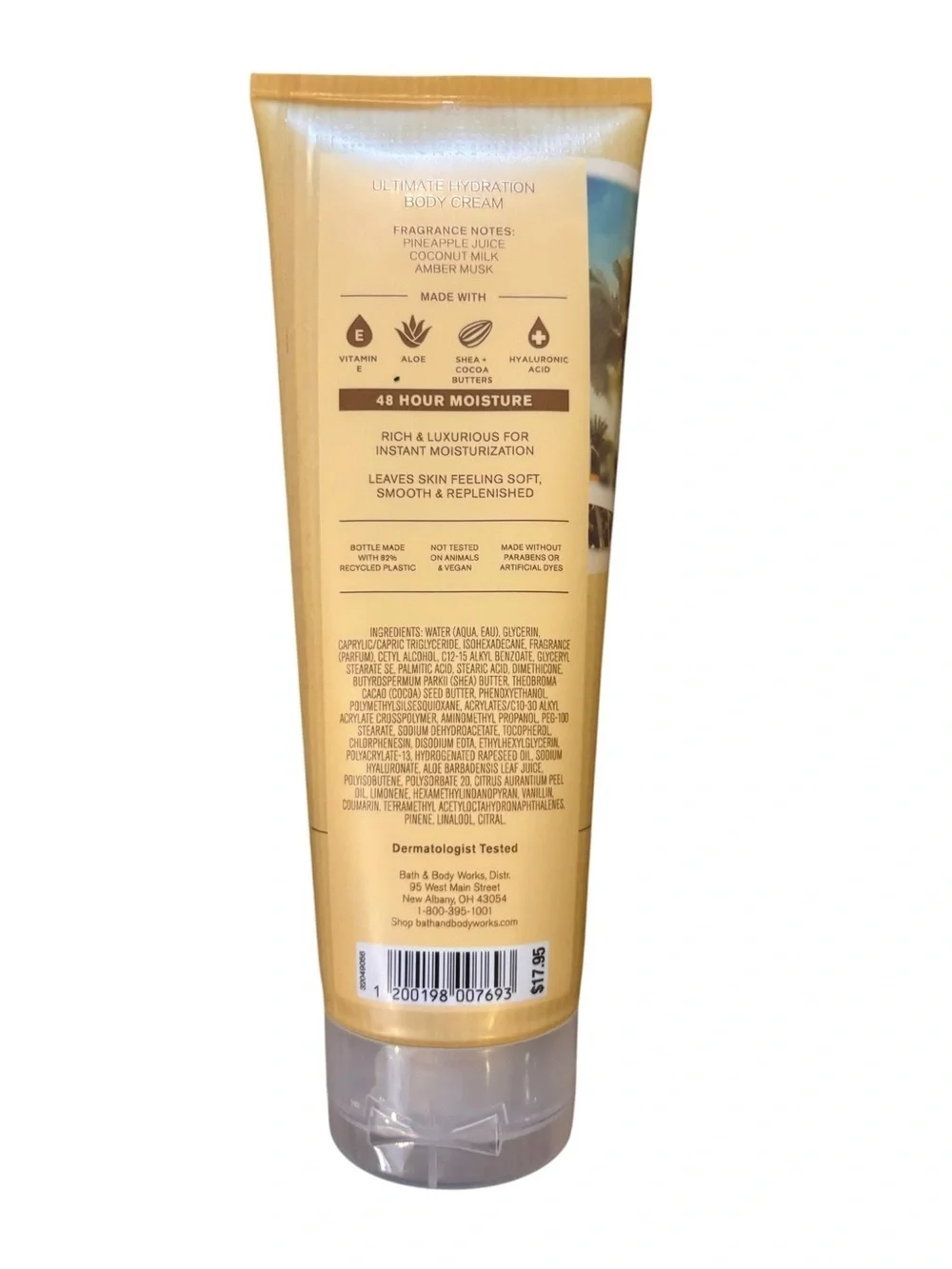 Bath & Body Works Piña Colada Swirl Body Cream - Yellow